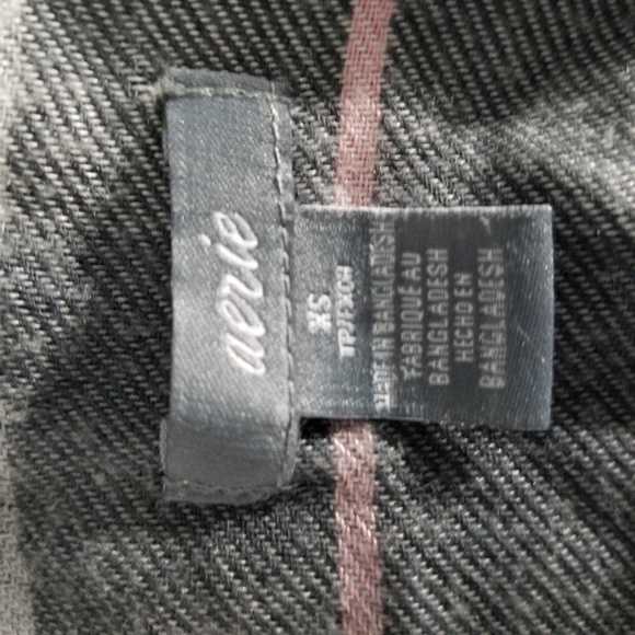 AERIE | plaid button down long sleeve pocket top - Picture 8 of 8